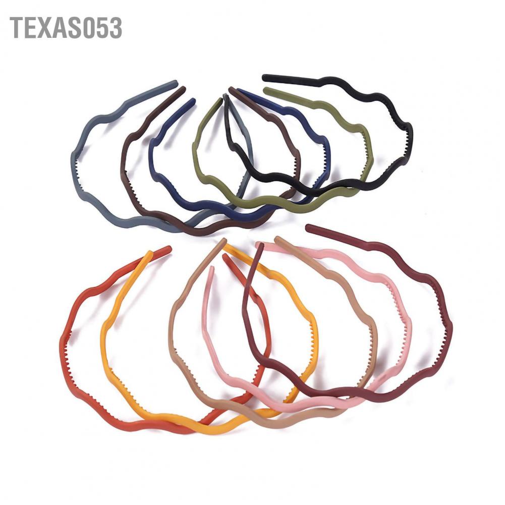 Texas053 Wavy Headband for Women Frosted Simple Versatile Hairband 180° Stretch Plastic Fashion Headbands Sports Outdoor