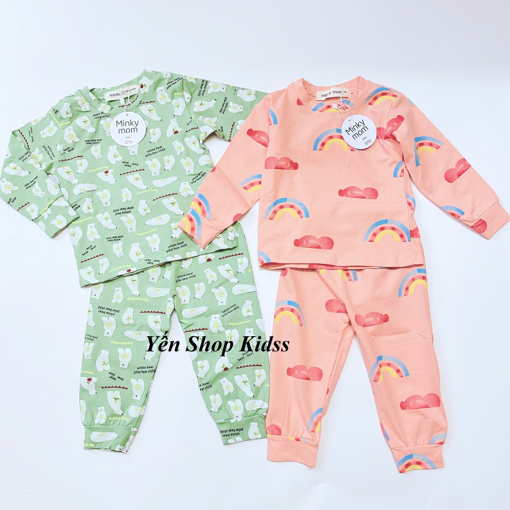 Sale !!! Bộ Cotton 100% Minky Mom   In Toàn Thân Họa Tiết Cầu Vồng- Gấu Trúc Dễ Thương Cho Bé (1255 ) | BigBuy360 - bigbuy360.vn