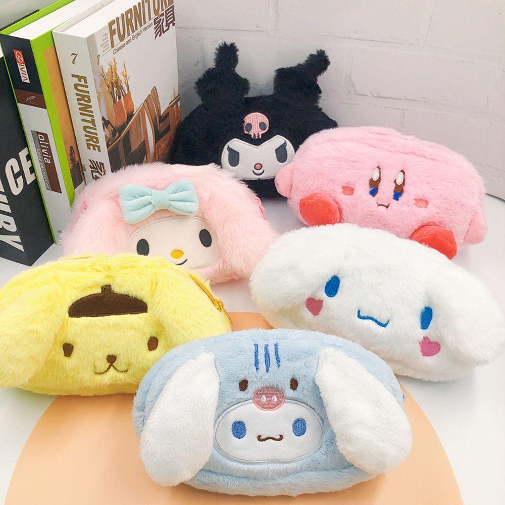 PEWANY 1 Túi Đựng Bút Chì / Mỹ Phẩm Phủ Lông Hình Anime Cinnamoroll Sức Chứa Lớn Đa Năng