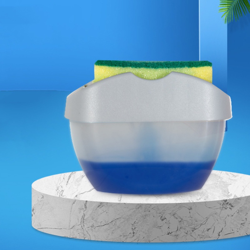 Bình Đựng Xà Phòng Rửa Chén Dạng Nhấn Tay Kèm Giá Đỡ Bọt Biển 2 Trong 1 Tiện Dụng