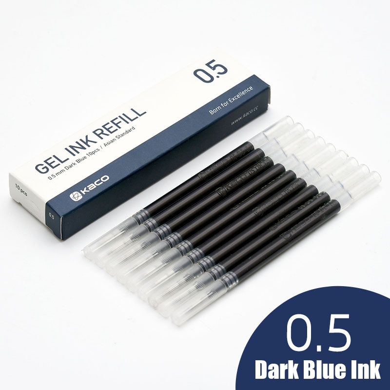 Hộp 10 Ruột Bút Bi Mực Nước Ngòi 0.5mm 110mm 110mm Nhiều Màu Sắc