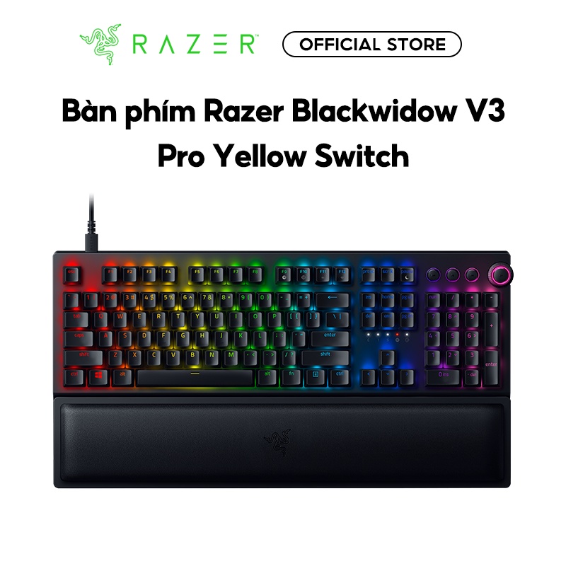 Bàn phím Razer Blackwidow V3 Pro- Không dây / USB Wireless - Green/ Yellow switch - Bluetooth - Bảo hành 2 năm