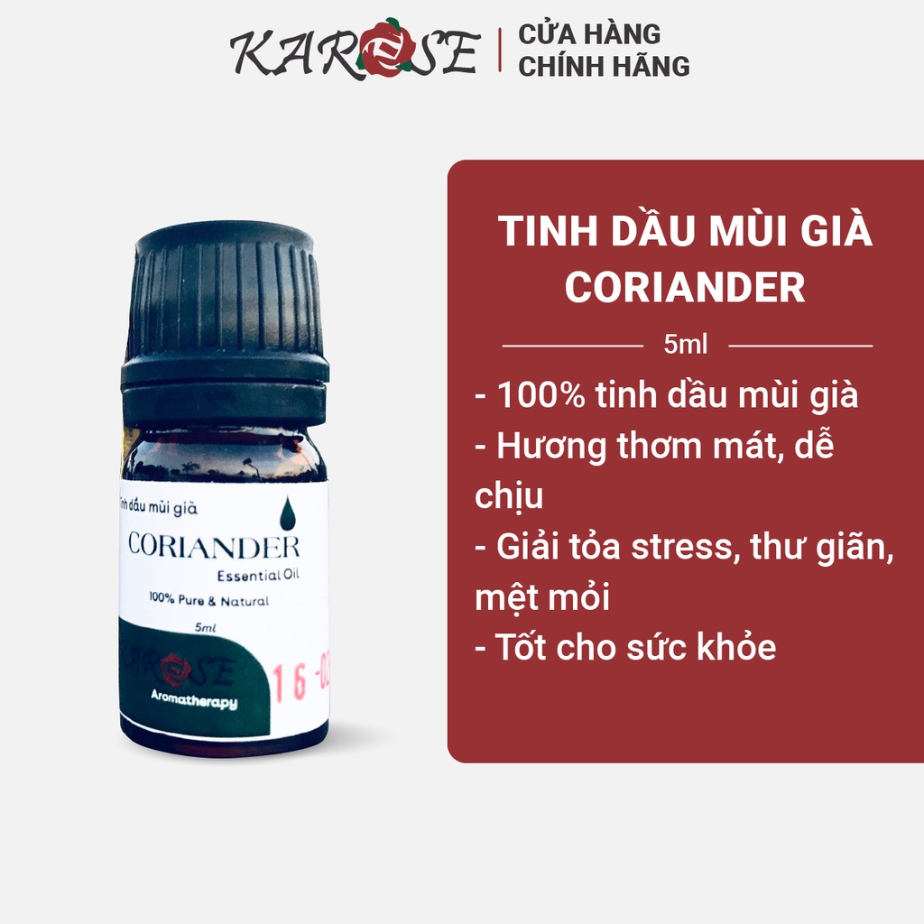 Tinh dầu mùi già KAROSE Coriander hương thơm mát 5ml