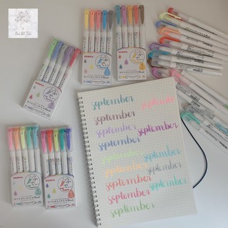 B001 - Set 5 bút 2 đầu ZEBRA MILDLINER BRUSH