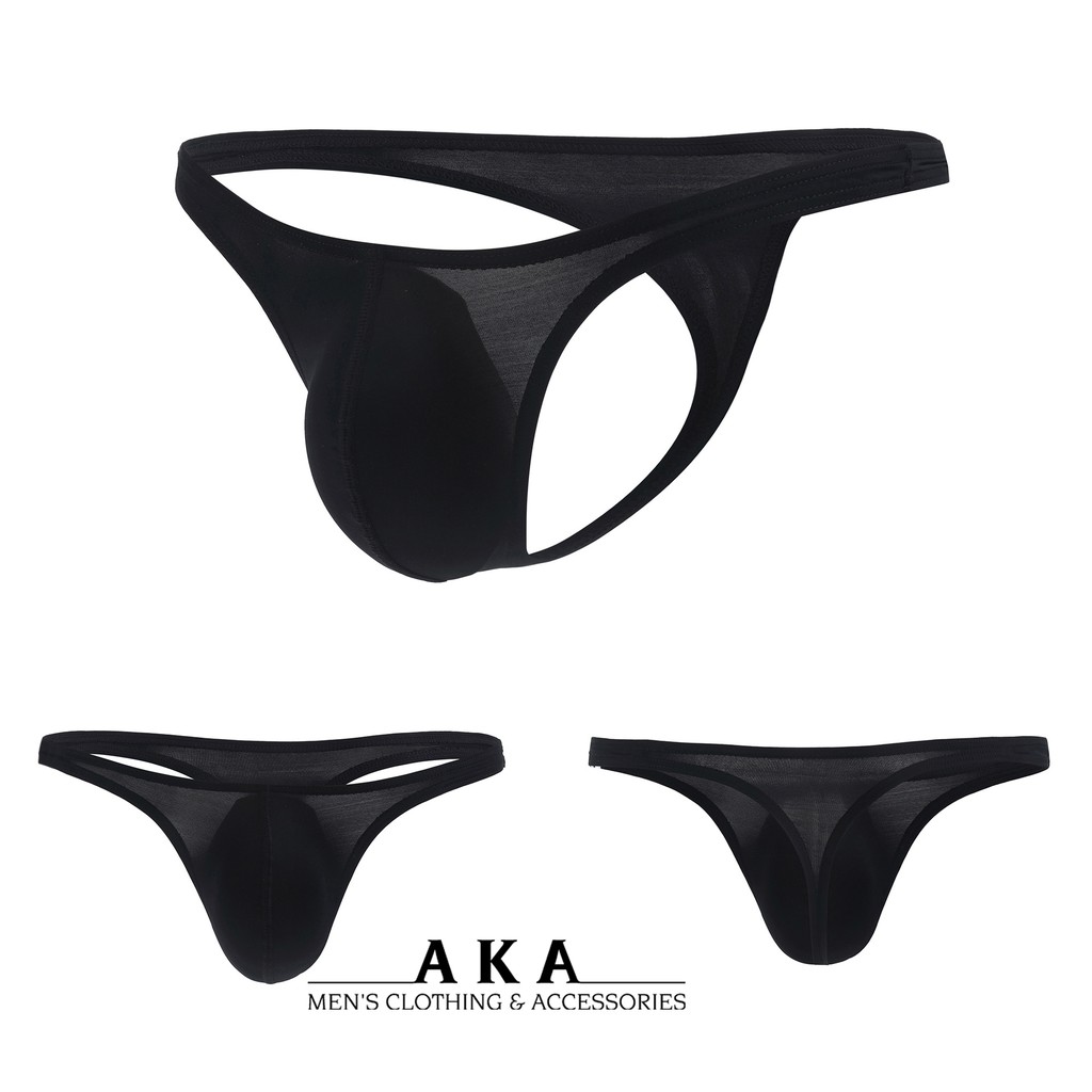 Quần lót nam lọt khe G-String thun lạnh [MÀU ĐEN]