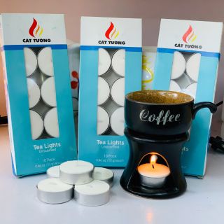 Nến tealight trắng không mùi 10 viên đốt 4h