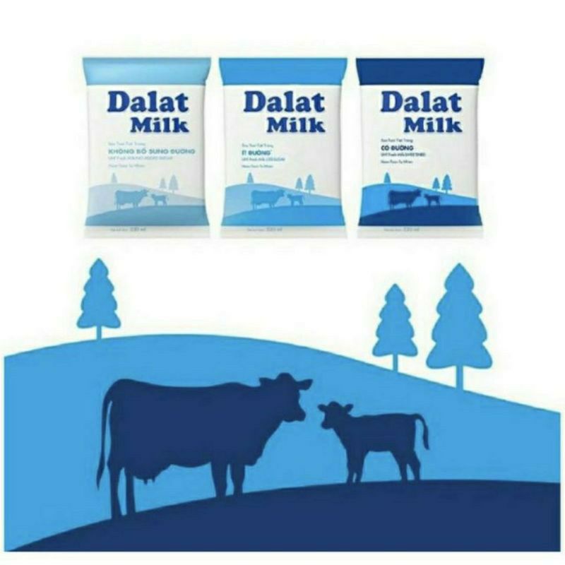 Túi Sữa Tươi Tiệt Trùng DALAT MILK 220ML