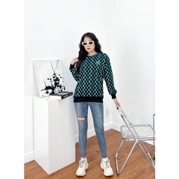 Áo đôi nam nữ NY MIb mono xanh neon nổi bật hàng nỉ da cá đẹp chất vải đanh mềm mịn FULL TAG