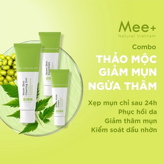Chấm mụn, sữa rửa mặt cho da mụn, kem dưỡng da mặt - Bộ thảo mộc ngừa mụn, giảm thâm mụn Mee+ Natural