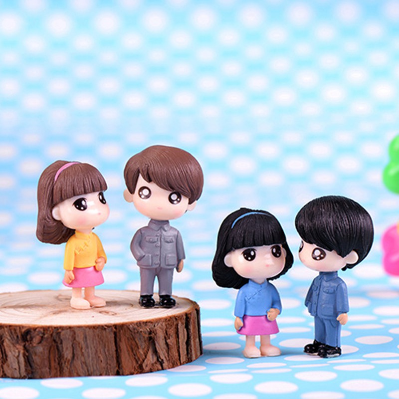 Set 2 Mô Hình Búp Bê Mini Trang Trí Sân Vườn