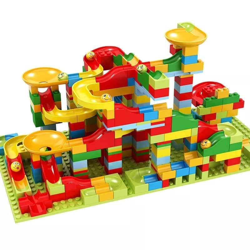 Bộ đồ chơi lego xếp hình sáng tạo lắp ráp cầu trượt thả bi  344 và 174 chi tiết cho bé