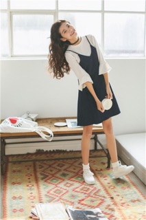 Set yếm 2 dây phối áo tay loe
