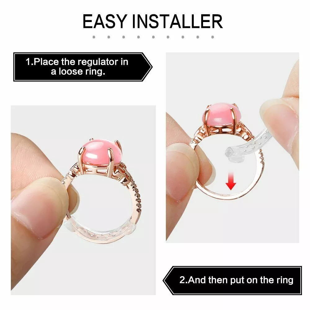 (Hàng Mới Về) Set 12 Nhẫn Trong Suốt Điều Chỉnh Kích Thước Nhẫn Trong Suốt