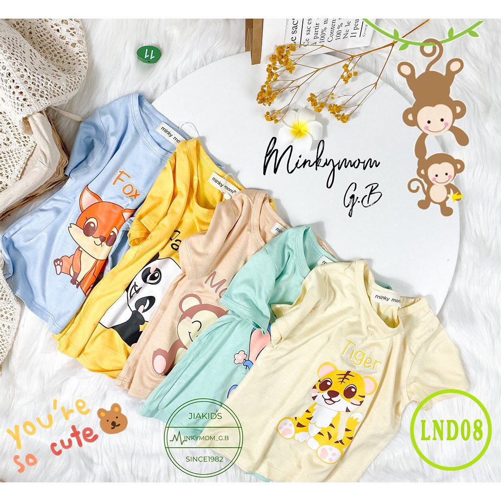 [LND08] Bộ Cộc Tay, Quần Dài Thun Lạnh MINKY MOM CÓ SIZE ĐẠI In Hình Dễ Thương Mềm Mịn Thoáng Mát, Hàng Chuẩn Đẹp Cho Bé