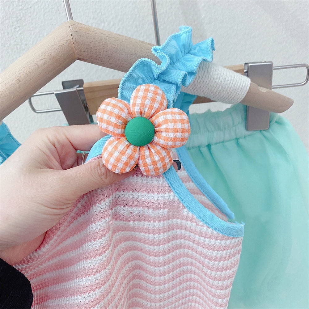 [Babycat] Hàng Có Sẵn Áo Hai Dây Sát Nách Mùa Hè In Hoa Nhỏ Thoải Mái Phong Cách Nhật Hàn Dễ Thương Thời Trang Cho Bé Gái