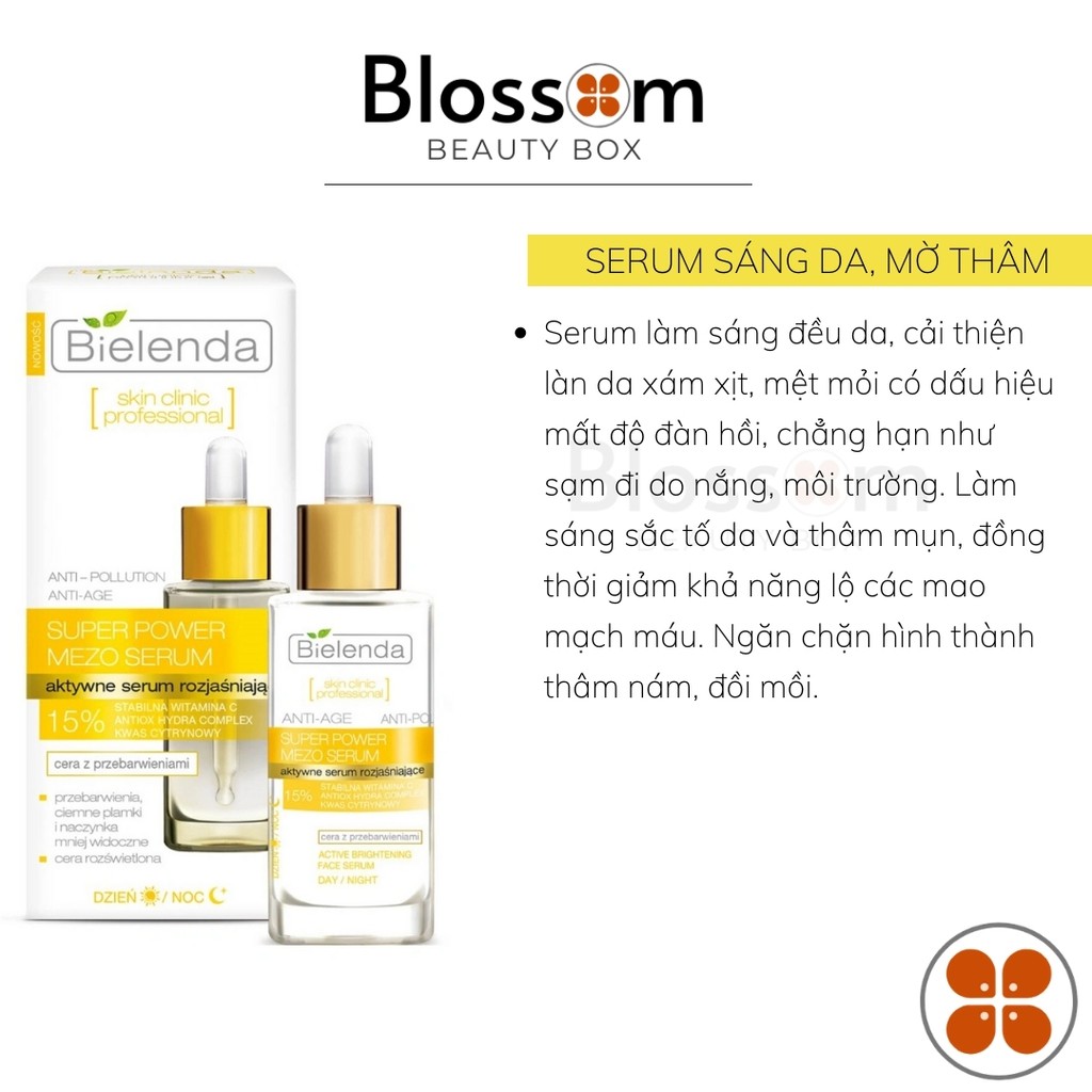 Kem dưỡng Serum sáng da Glycolic Acid + Vitamin C Bielenda Mezo