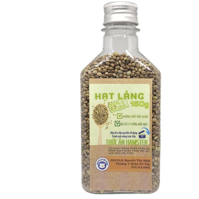 HẠT LÁNG TRÒN Chai Lớn 150g  Nắp Nhôm - Thức Ăn Ngũ Cốc Dinh Dưỡng cần có mỗi ngày cho Hamster