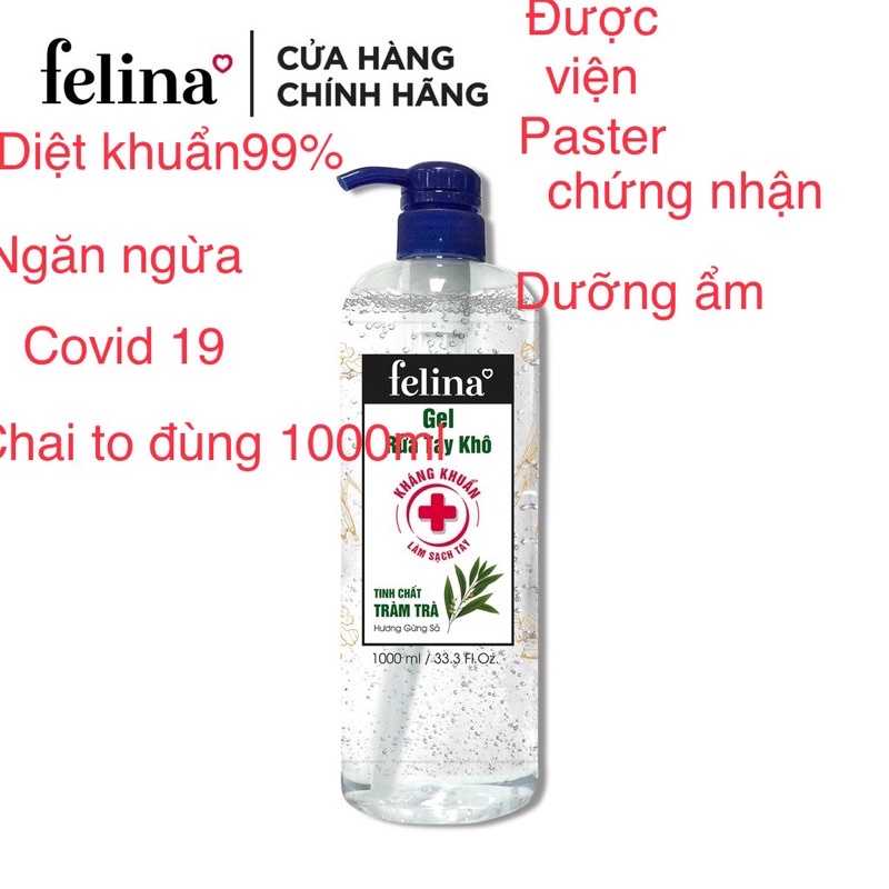 GEL RỬA TAY KHÔ FELINA 1000ml- KHÁNG KHUẨN- DƯỠNG ẨM DA