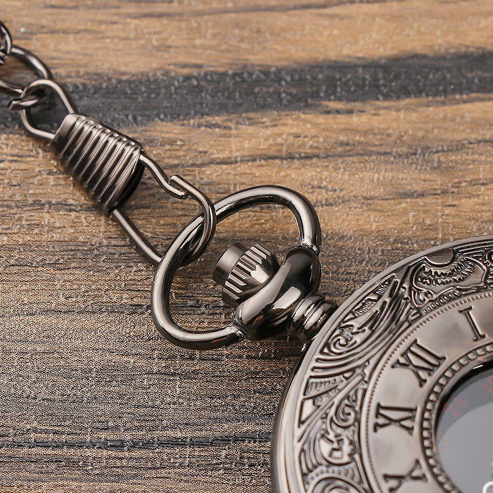 KENT1 Đồng Hồ Quả Quýt Unisex Mặt Số La Mã Màu Đen Phong Cách Vintage
