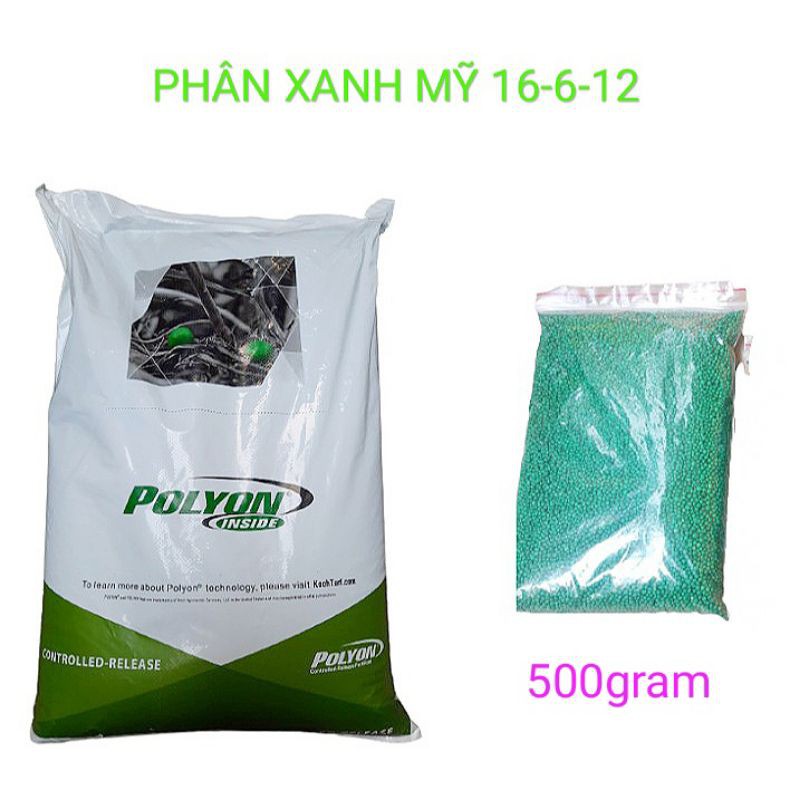 Phân Xanh mỹ Polyon 16-6-12 Tan chậm chuyên Lan và cây cảnh, gói 500gram