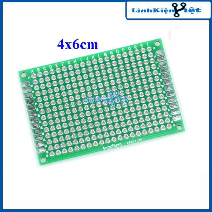 Phíp Đồng Đục Lỗ 2 Mặt PCB Xanh Tốt  Dày 1.6mm