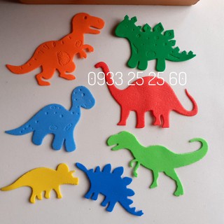 35 hình khủng long bằng giấy xốp, 7 mẫu, 7 size - hình trang trí phòng cho bé, thiệp, scrapbook, bookmark, bao lì xì...