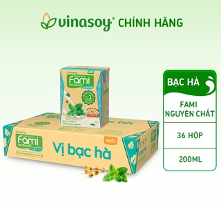 Thùng sữa đậu nành Fami Nguyên Chất vị Bạc hà (36 hộp x 200ml)