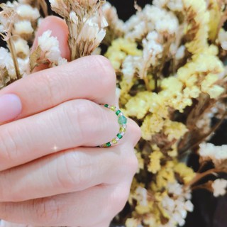 Nhẫn nữ hạt cườm thủy phong cách Hàn