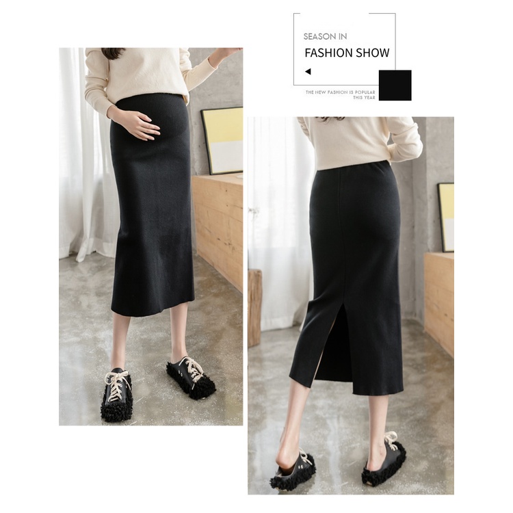 Chân Váy Ngắn Ôm Eo Thời Trang Thu Đông Cho Phụ Nữ Mang Thai