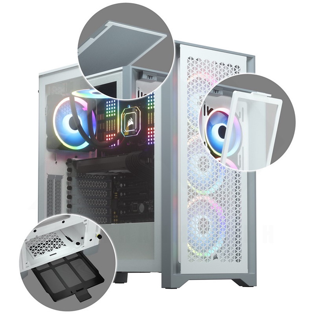Vỏ case Corsair 4000D Airflow TG Tempered Glass Mid-Tower ATX Case - Bảo hành chính hãng