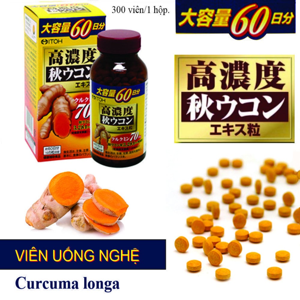 Thực Phẩm Bảo Vệ Sức Khỏe Itoh High Concentrated Turmeric Curcuma Longa Extract Từ Nghệ 251mg x 300Viên