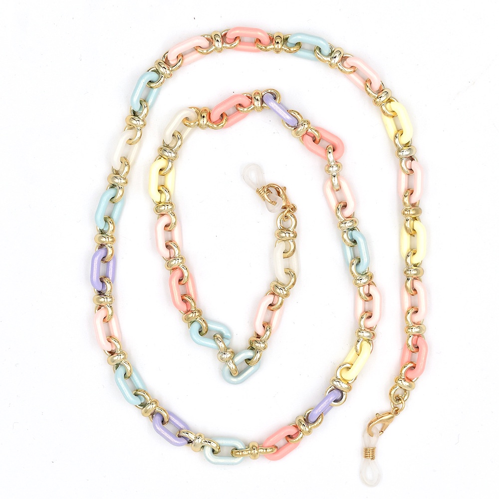 Dây Đeo Mắt Kính Màu Cầu Vồng Chất Liệu Acrylic Làm Thủ Công Chống Thất Lạc