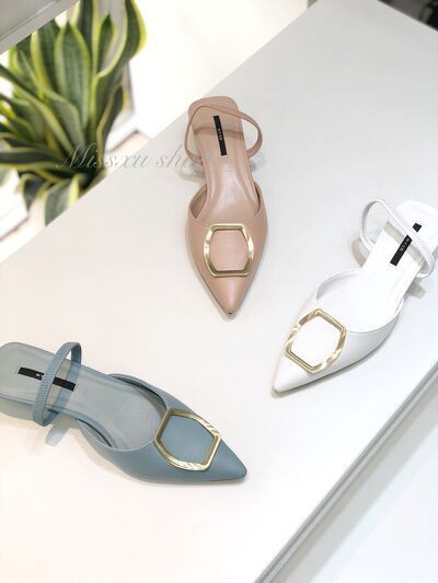 Giày nữ mũi nhọn phối khoen 3 cm thời trang MYSS - CG202