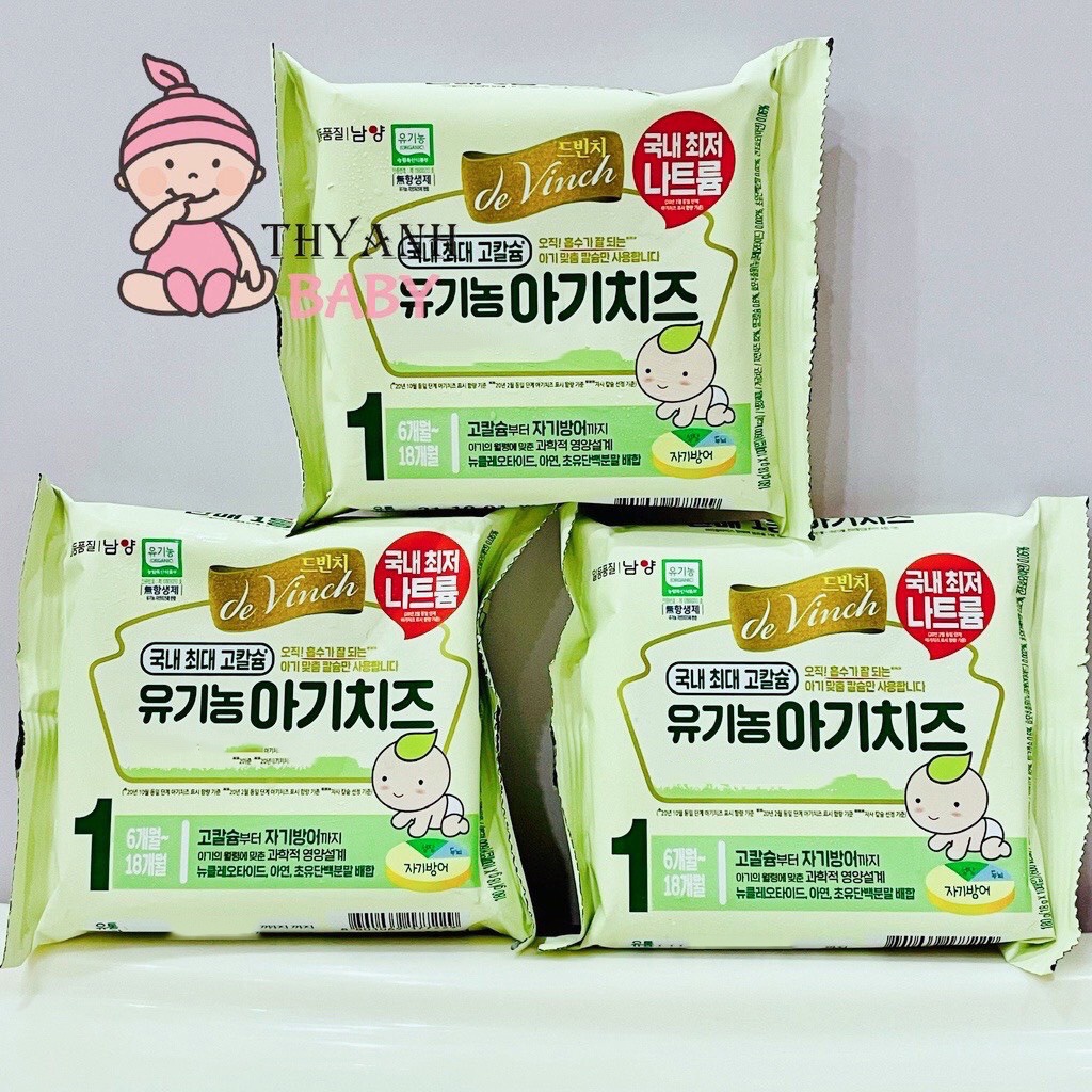 Phô Mai Tách Muối Hữu Cơ De Vinch Hàn Quốc Cho Bé