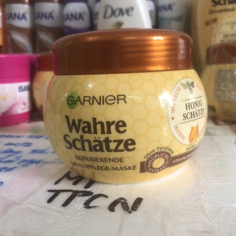 [Miễn phí vận chuyển] Kem ủ tóc Garnier Wahre Schatze mật ong, 300 ml