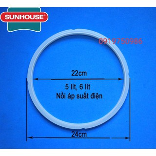 Gioăng cao su - Ron silicon gắn nồi áp suất điện 24cm 5-6lit hàng loại 1
