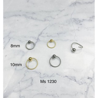 Khuyên tròn 1 bi gân cá tính/ đeo Tai/ Helix/ mũi/ septum