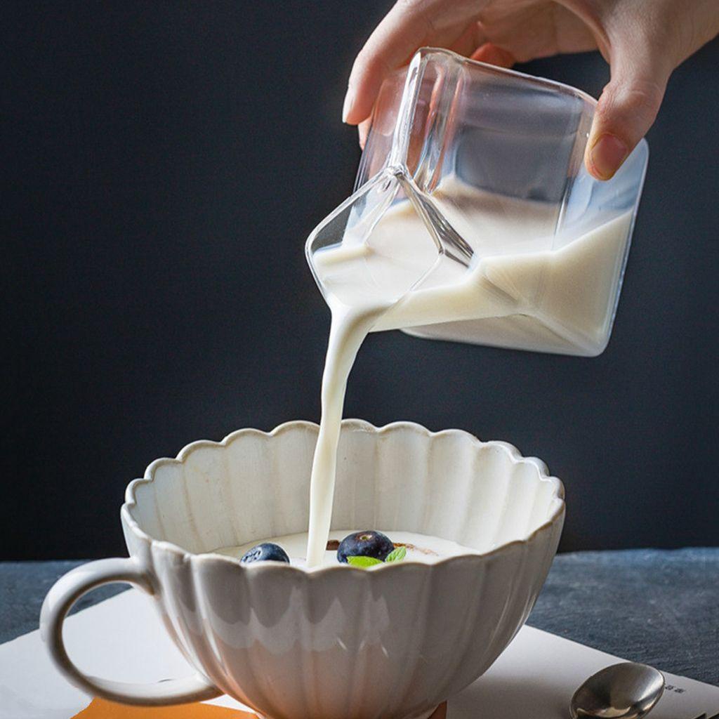 IVORY Kính Bình Thủy Tinh Đựng Nước Ép Hình Vuông Chịu Nhiệt Dùng Được Trong Lò Vi Só