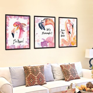 Bộ 3 tranh chim hồng hạc XL8323