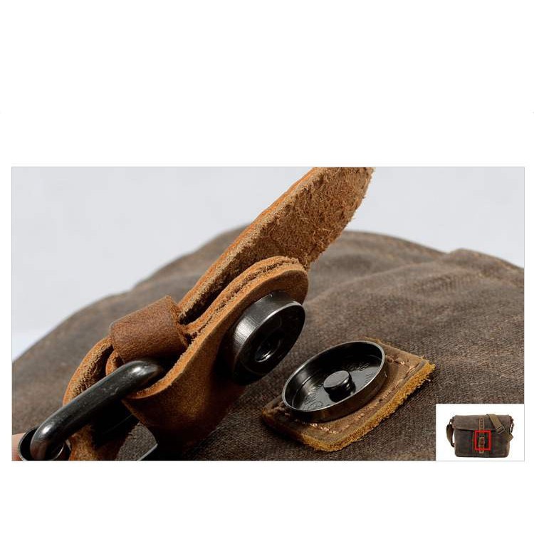 Túi chéo nam canvas da sáp ngựa điên Vintage - T01