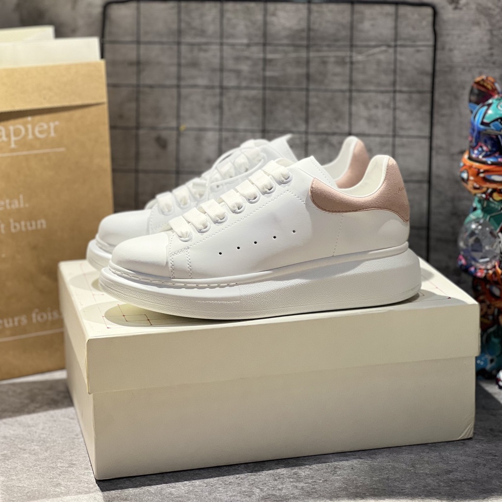 Giày alexander mcqueen nam, nữ gót HỒNG bản chuẩn 11. Hộp cứng + túi xách+ giấy gói