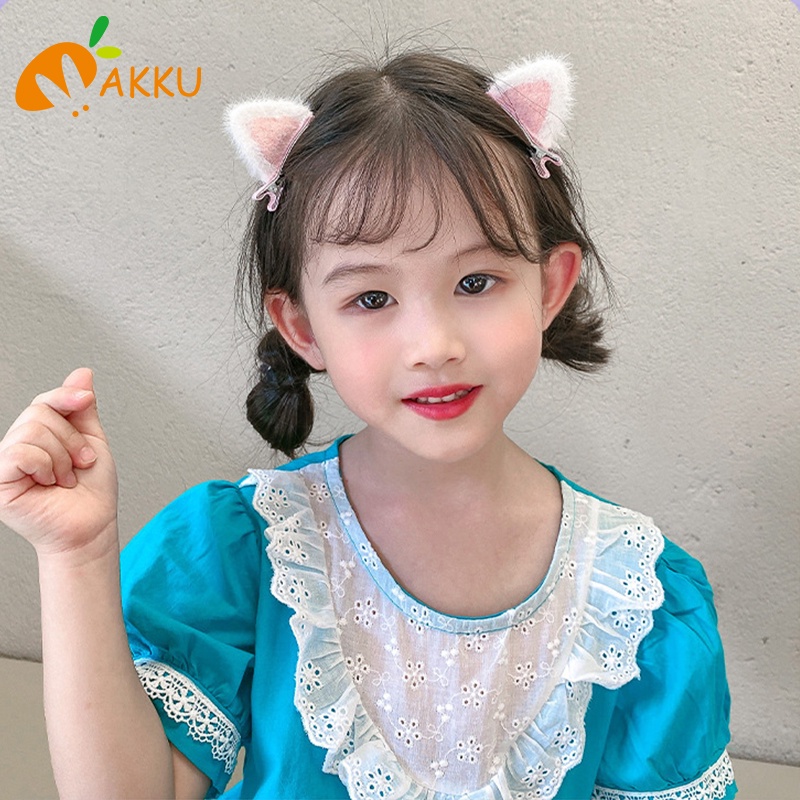 Kẹp tóc cho cô gái Hairclip babygirl Kẹp tóc trẻ em chân thỏ Phim hoạt hình Macaron Headdress AKKU