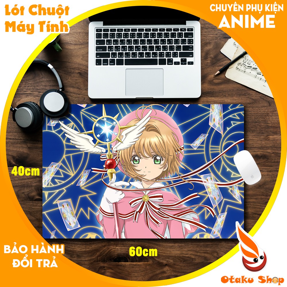 {Mouse pad cỡ lớn} Lót chuột Anime Cardcaptor Sakura chất liệu cao su để trên bàn di chuột chơi game kích thước 60x40cm