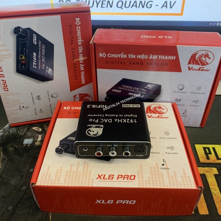 Bộ Chuyển Đổi Âm Thanh Quang Vinagear XL6 PRO - Digital To Analog DAC , Kèm Dây Quang 4mm