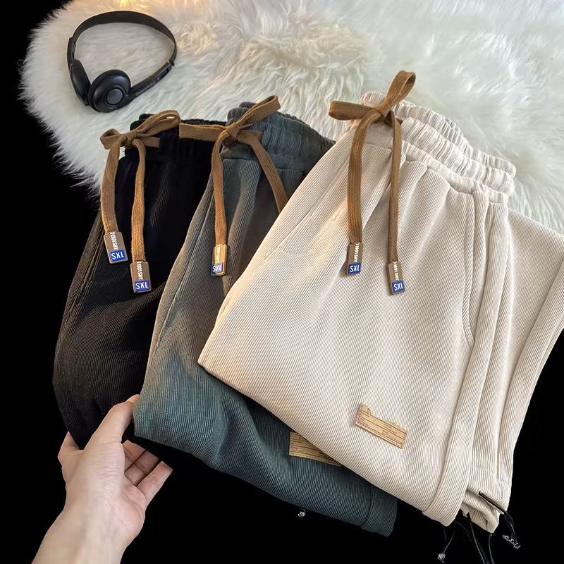 Quần ống rộng Lưng Thun Co Giãn Phong Cách Thời Trang Hàn Quốc Cho Nam Giới Có size Lớn M-3XL