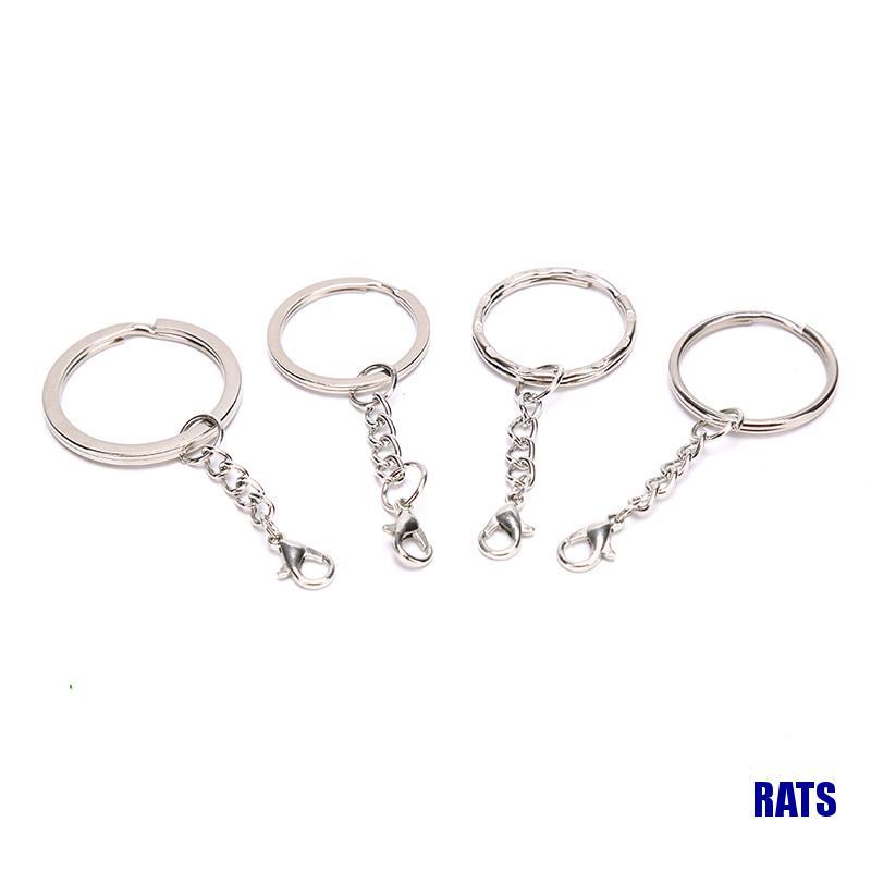Bộ 10 vòng gắn móc khóa làm từ kim loại màu bạc