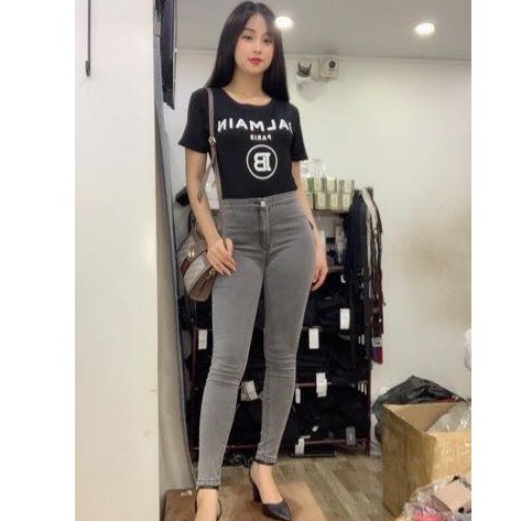 Quần bò giấy vải dày siêu giãn form ôm