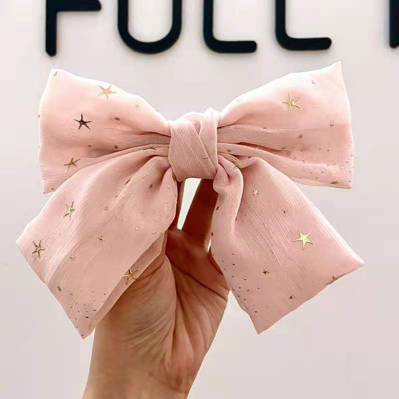 Dây buộc tóc/kẹp tóc nơ ruy băng cỡ lớn thời trang Hàn Quốc