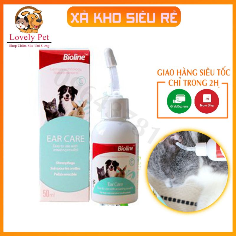Nước Rửa Vệ sinh Tai Cho Chó Mèo Ear Care Bioline 50ml