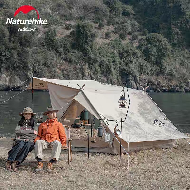 Lều cotton dáng chữ A có mái hiên che nắng Glamping Naturehike NH20ZP011 Campoutvn A401